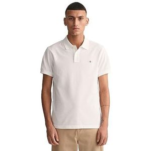 GANT Slim Shield Ss Pique Polo Korte Mouw Piqué Shield Slim Heren Polo, Wit