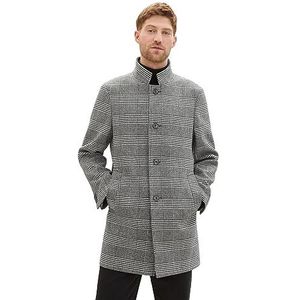 TOM TAILOR 1037407 wollen herenjas, 32806 - Ecru Black Houndstooth