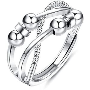 ORAZIO Ring spinner van 925 sterling zilver voor vrouwen mannen ring voor huwelijksbelofte verstelbare duimring zilver