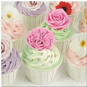 Premium Collection servetten, cupcake-motief, 20 stuks