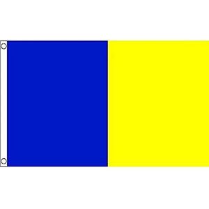 AZ FLAG Vlag, blauw en geel, 90 x 60 cm, twee kleuren, 60 x 90 cm, vlag