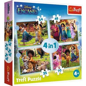 Trefl - Encanto, onze magische Encanto - 4-in-1 puzzel van 35 tot 70 elementen - puzzel met Disney Encanto sprookjesfiguren voor kinderen vanaf 4 jaar