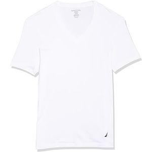 Nautica Set van 3 T-shirts met V-hals van katoen, ondergoed voor heren (3 stuks), Wit - 3 stuks