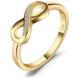JewelryPalace Zirkonia oneindigheid damesring zilver 925, verlovingsring voor dames, geelverguld, verjaardagsringen, roséverguld, bruiloft, belofte, trouwring, sieraden voor dames, Edelsteen, zirkonia