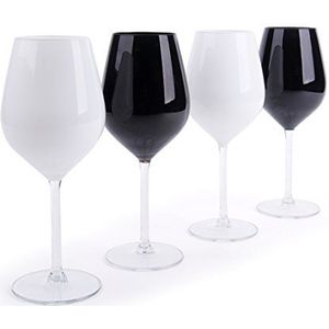 Excelsa Color Wine wijnglazen, wit, zwart, 4 stuks