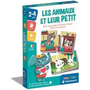 Clementoni Animaux et Leur Petit | Contient 16 Mini Puzzles et 1 Guide. | 2 Ans | 52786, Multicolor