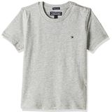 Tommy Hilfiger Boys Basic Cn Knit S/S T-shirt voor jongens, Grijze Heather