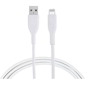 MUTTO datakabel, Cargador, PVC, USB 2.0, Lightning van 1 Metro Blanco MFI gecertificeerd, compatibel met iPhone 11/12/X/XS/XR/8/8 Plus/7/7 Plus/6S/6S Plus/6/iPad/iPod/AirPods