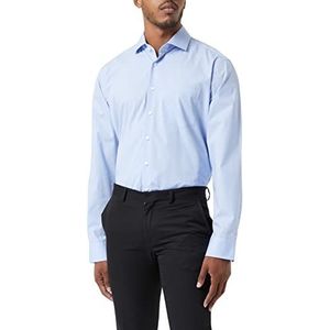 Seidensticker Modern Langarm met Kent Kragen Soft Gepunktet Zakelijk overhemd voor heren, Blauw (Blauw 11)