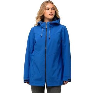 Ulla Popken Softshelljas met contrasterende bonding damesjas, Blauw