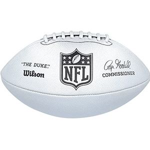 Wilson NFL DUKE METALLIC EDITION Amerikaans voetbal, gemengd leer, officiële maat, zilver, WTF1827XB