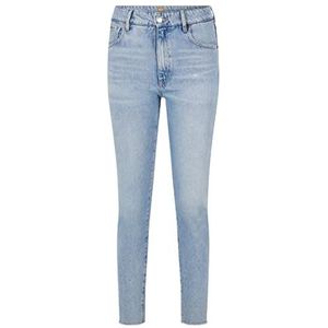 BOSS Dames Straight Tapered 4.1 Regular Fit Jeans van hard denim, lichtblauw, turquoise, 28, Turkoois