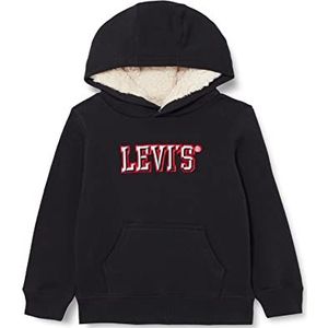 Levi'S Kids Sherpa Lined Pullover Hoodie voor jongens, 2-8 jaar, kaviaar, 12 jaar, Kaviaar