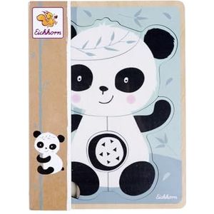Eichhorn - 100003817 - Panda houten puzzel 15 x 20 cm, 6-delig, educatief speelgoed voor kinderen vanaf 1 jaar, multiplex