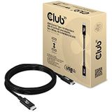 Club 3D USB4 Gen2x2 USB-IF gecertificeerde bidirectionele kabel 4K60Hz, 20Gbps gegevens, PD 240W EPR St./St. 2 m