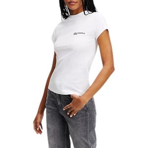Karl Lagerfeld Jeans T-shirt slim à manches courtes pour femme Blanc, Blanc., L