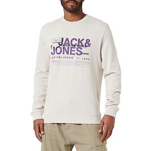 JACK & JONES Jcowater Sweatshirt met ronde hals voor heren, Lichtbeige