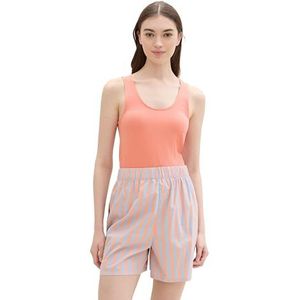 TOM TAILOR Denim 1042794 Basic tanktop met rib voor dames (1 stuk), 35155 - Verbrande terracotta