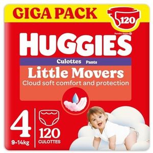 Huggies Little Movers Baby Luierbroekjes, Maat 4 (9 tot 14 kg), 120 Luierbroekjes Met Disney Designs, Giga Pack