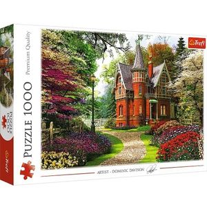 Trefl - Puzzel Victoriaanse huis - 1000 stukjes, Victoriaanse stijl, huis, bomen, bloemen, kleuren, doe-het-zelf, puzzel, creatief entertainment, plezier, cadeau, klassieke puzzels voor volwassenen en