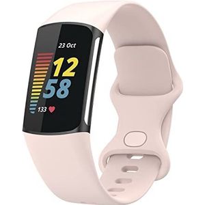 Wownadu Armband compatibel met Fitbit Charge 5 siliconen sportarmband voor dames en heren voor Charge 5 Special Edition accessoires (geen horloge), S/L, Siliconen