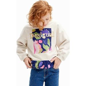 Desigual Sweat-shirt à manches longues en tricot pour fille, Blanc., 10 ans