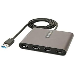 StarTech.com USB 3.0 naar 4x HDMI adapter - externe grafische en videokaart - USB Type-A naar Quad HDMI Display Adapter dongle - 1080p 60Hz - USB A naar HDMI multimonitor converter -