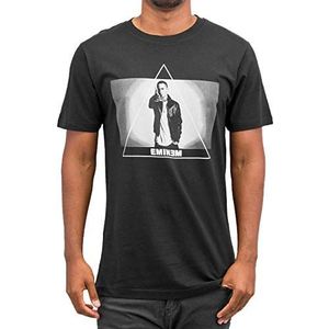 Eminem Triangelshirt voor heren met foto-opdruk van Rappers, zwart.