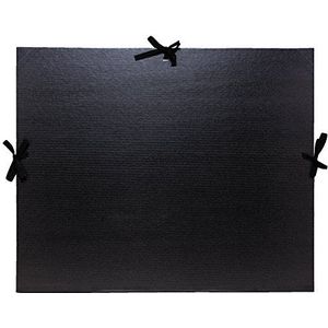 Tekendoos, kraftpapier, zwart, gelakt, met lint, 32 x 45 cm, A3