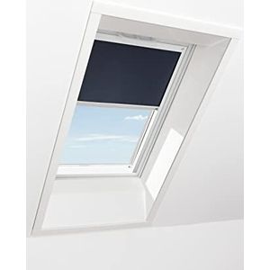 Roto - Store occultant ZRV presque complet - Rail de guidage argenté - Pour fenêtre de toit Roto série Q avec taille 078/098 | 07/09 - Couleur bleu nuit
