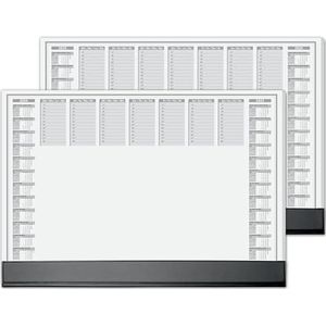 SIGEL Set van 2 HO365 papieren bureauonderlegger met kalender 2 jaar, dagplanner, weekplanner (2024/25), DIN A2 (59,5 x 41 cm), 80 g/m², 40 vellen, 2 stuks