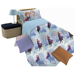 Frozen | gewatteerde sprei voor eenpersoonsbed | Primaverile | katoen | 170 x 270 | Officieel gelicentieerd product