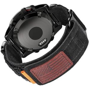 Compatibel met Garmin horlogebandje - Superrobuust nylon sportbandje met geweven gesp - Voor Fenix/Forerunner/Vivoactive/Approach/MARQ/Quatix/D2-serie - Robuuste reservearmband voor heren, Nee