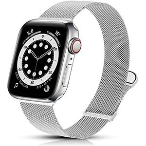 Ainiv Horlogebandje compatibel met Apple Watch, verstelbare sportarmband van roestvrij staal, magnetische metalen mesh, reservearmband voor heren en dames, iWatch Series 8, 7, 6, 5, 4, 3