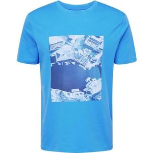 ESPRIT T-shirt imprimé en jersey 100% coton, 410/Bright Blue, XXL