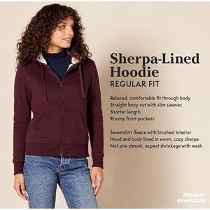 Amazon Essentials Sherpa gevoerde fleecejas voor dames met doorlopende ritssluiting (verkrijgbaar in grote maten), antraciet gemêleerd, maat XXL