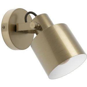 EGLO Southery binnenwandlamp, binnenverlichting met draaibare spot, elegante lamp voor woonkamer en hal, van gepolijst metaal, E27 fitting