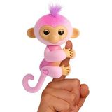Fingerlings 2023 NIEUWE Interactieve aap reageert op aanraking - Meer dan 70 geluiden en reacties - Harmonie (roze)