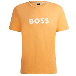 BOSS Hommes T-Shirt RN T-Shirt Regular en Jersey de Coton à Logo imprimé, Orange, M