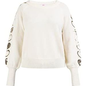 UCY Pull tricoté pour femme, Laine/blanc, XS-S