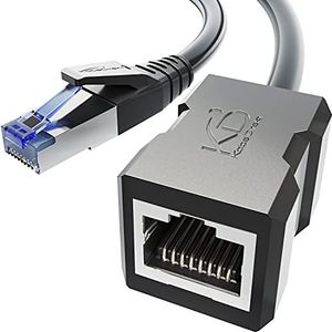 KabelDirekt Ethernet-verlengkabel met breukvast vlechtwerk - 3 m (CAT7 mannelijke naar vrouwelijke ethernetkabel, verlengt netwerkkabels, 10 Gbit/s, SF/FTP afscherming, zwart)