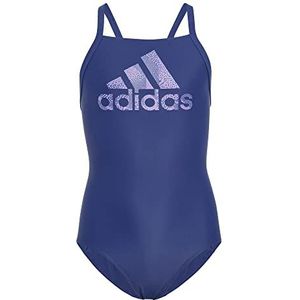 adidas Big Logo Suit Swimsuit voor meisjes, Azuvic/Fusvio, 3-4 jaar, Azuvic / Fusvio