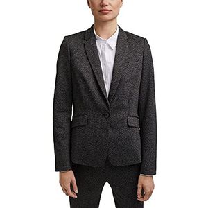 ESPRIT Collection Mix + Match Herringbone Blazer, zwart.