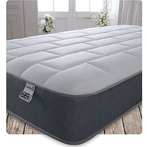Starlight Beds 19,1 cm diepe enkele matras met schuimveren, met zachte bovenkant en grijze rand