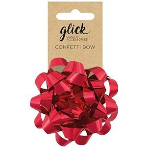 Glick Metallic rode luxe strik, perfect voor de finishing touch van je Valentijnsdag-, verjaardags- en kerstcadeauverpakking, inclusief andere feesten, geschenkstrik, rood