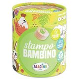 Aladine - Stampo Bambino stempels voor kinderen, set van 8 stempels, duurzaam hout, FSC-label + zwart stempelkussen – creatieve vrije tijd vanaf 3 jaar – thema boerderij