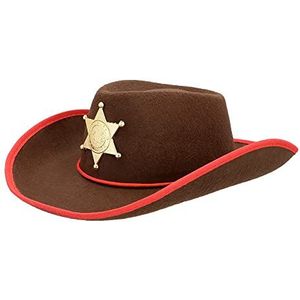 Boland 54378 - Cowboy Sheriff-hoed met ster voor kinderen, kinderhoed voor kostuums, westernhoed voor carnaval