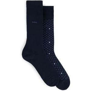 BOSS 2p Rs Mini Tile Mc Regular Socks heren, Donkerblauw 401