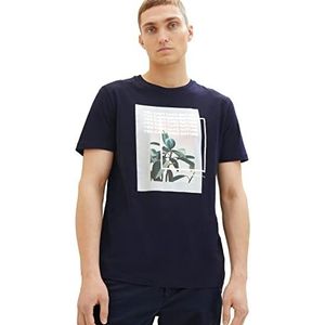 TOM TAILOR Denim T-shirt voor heren met fotoprint, 10668 - Sky Captain Blue
