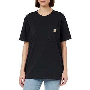 Carhartt Carhartt K87 T-shirt met korte mouwen en zak, losse pasvorm, T-shirts voor dames (1 stuk), zwart.